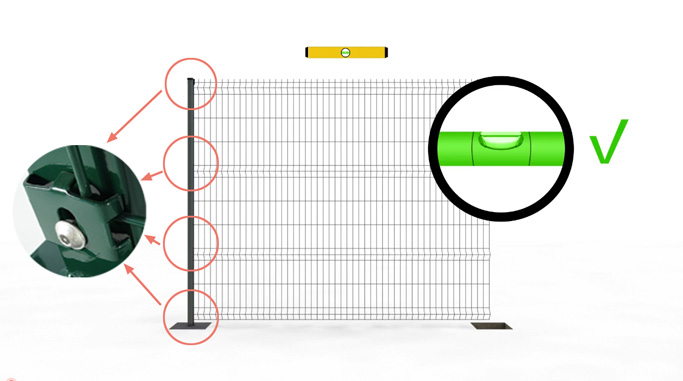 Install 1 panel to post with clips.