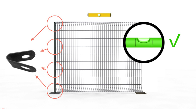 Install 1 panel to post with clips.