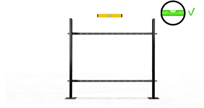 Install the Horizontal angle rails Install the Horizontal angle rails